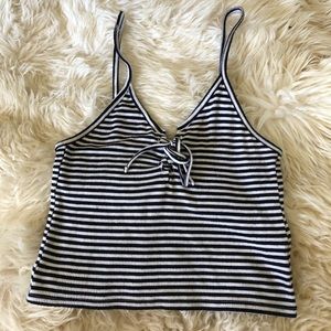 Topshop Striped Crop Top
